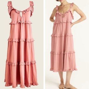 NWT - J Crew tiered ruffle maxi beach dress |  SZ S | Weathered Rose